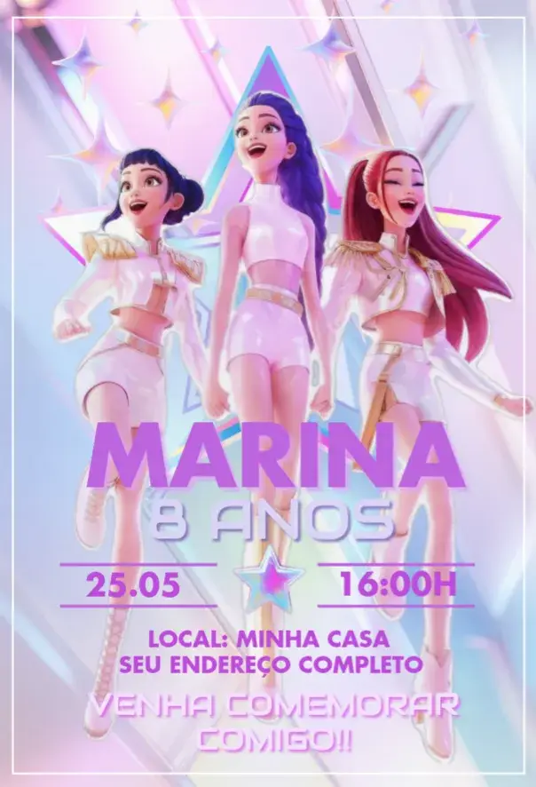 Invite Kpop Warriors editable and customizable