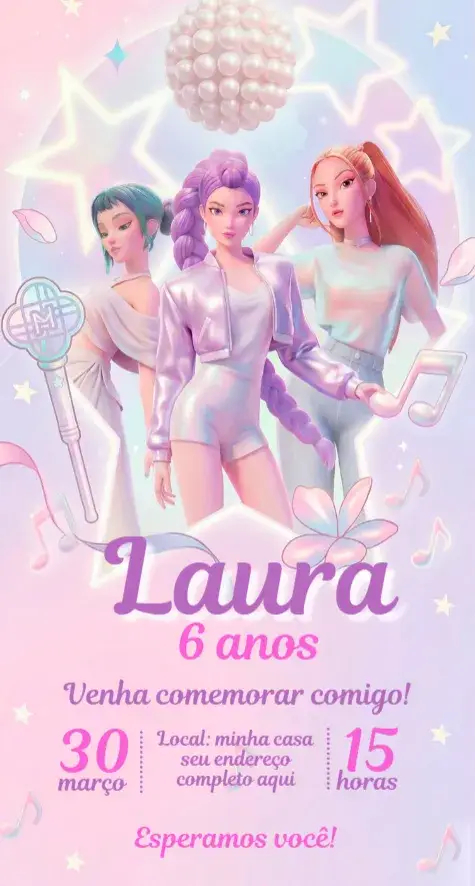 Invite Kpop Warriors editable and customizable