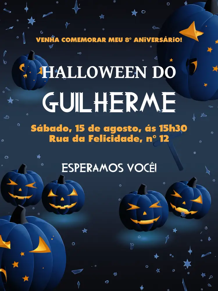 Convite Halloween Árvores – tema Datas Comemorativas misterioso, nocturno, ilustração, fantasioso, moderno, colorido