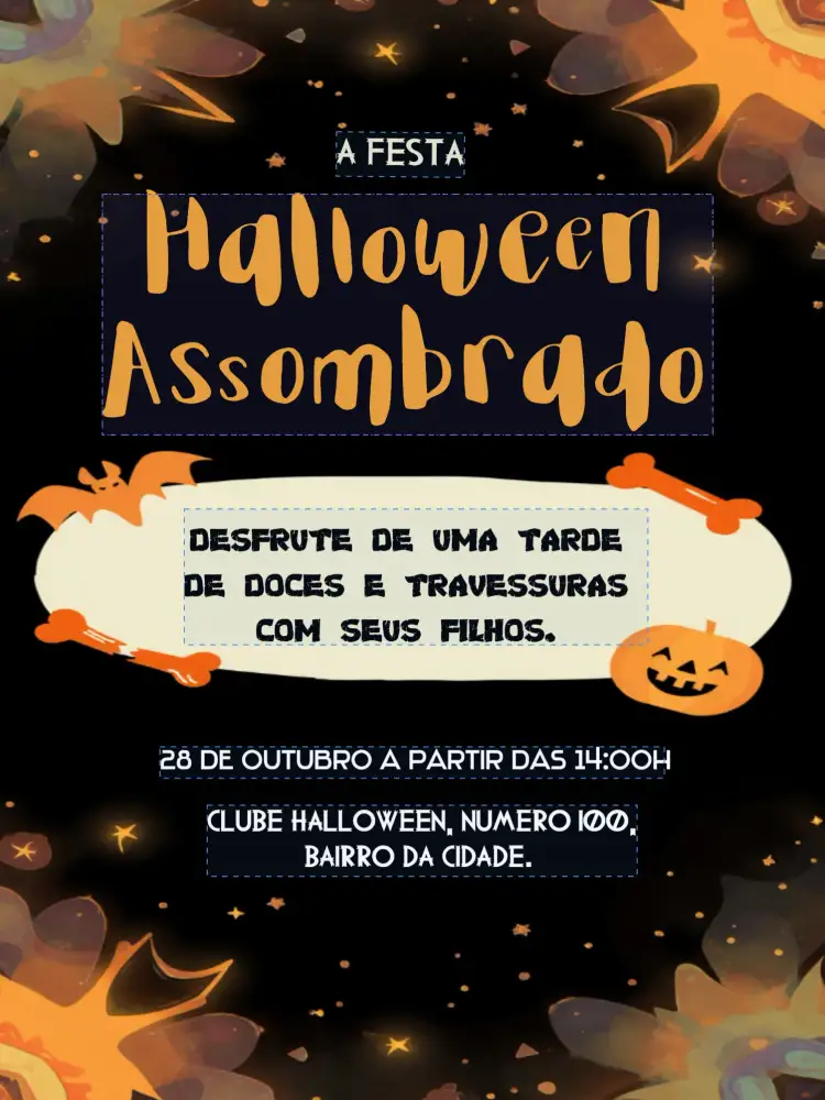 Convite Halloween Bruxas – tema Datas Comemorativas cores vibrantes, estilo sombrio, elementos gráficos de Halloween, atmosfera mágica, design divertido, toque de mistério