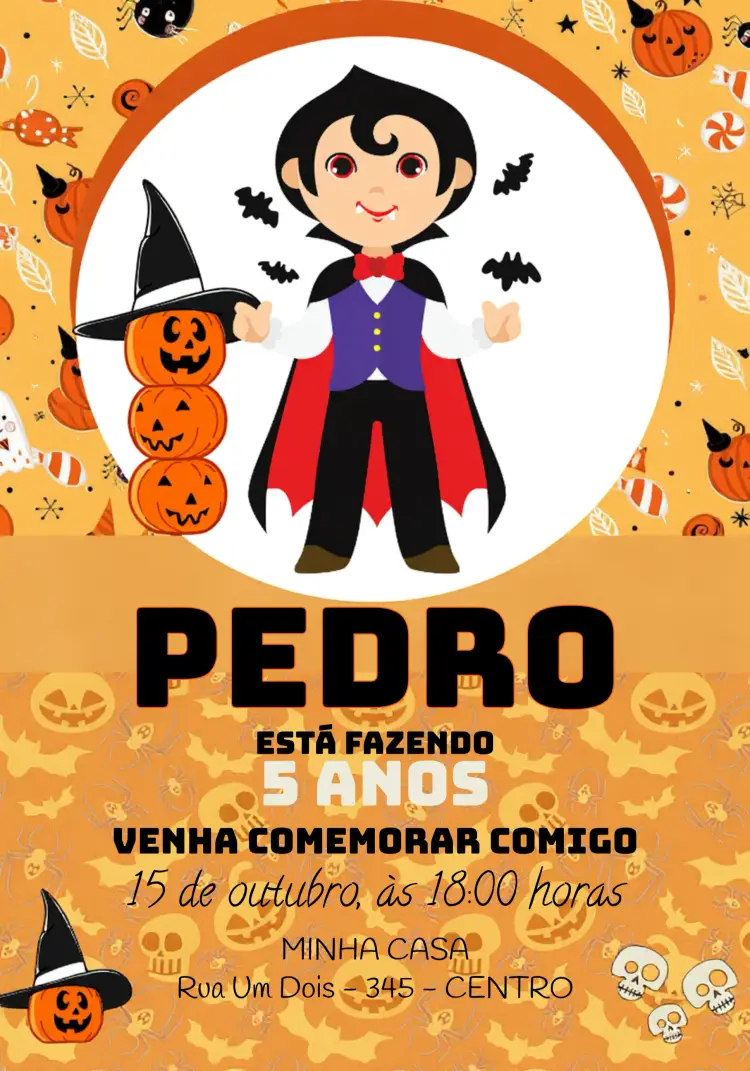 Convite Halloween Dia