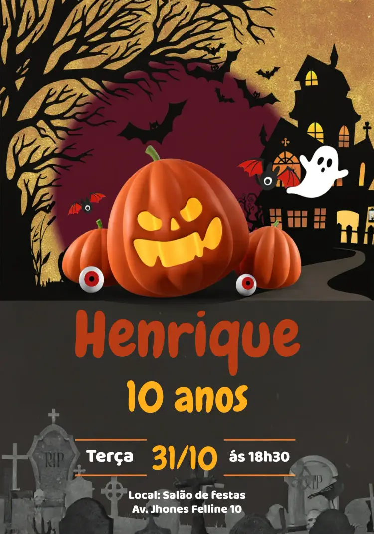 Convite Halloween Dia