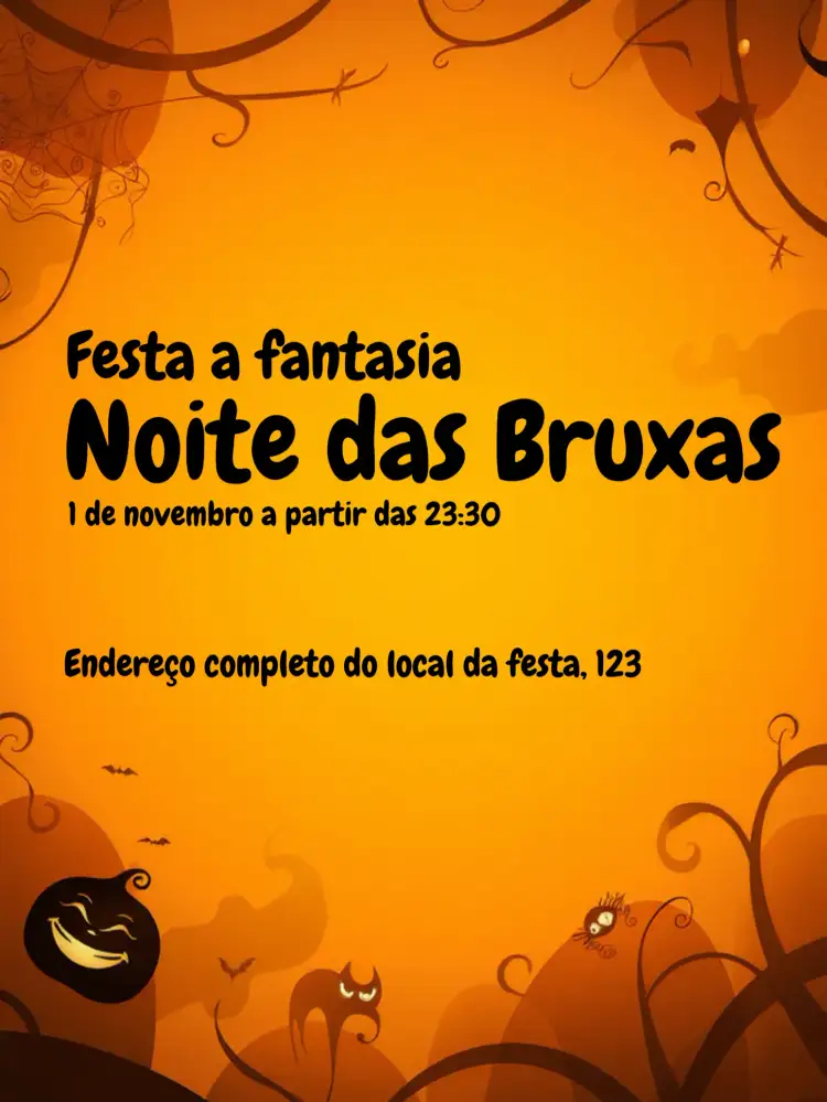 Convite Halloween Festa – tema Datas Comemorativas cores escuras, estilo gótico, elementos gráficos de Halloween, fantasia, ilustrações divertidas