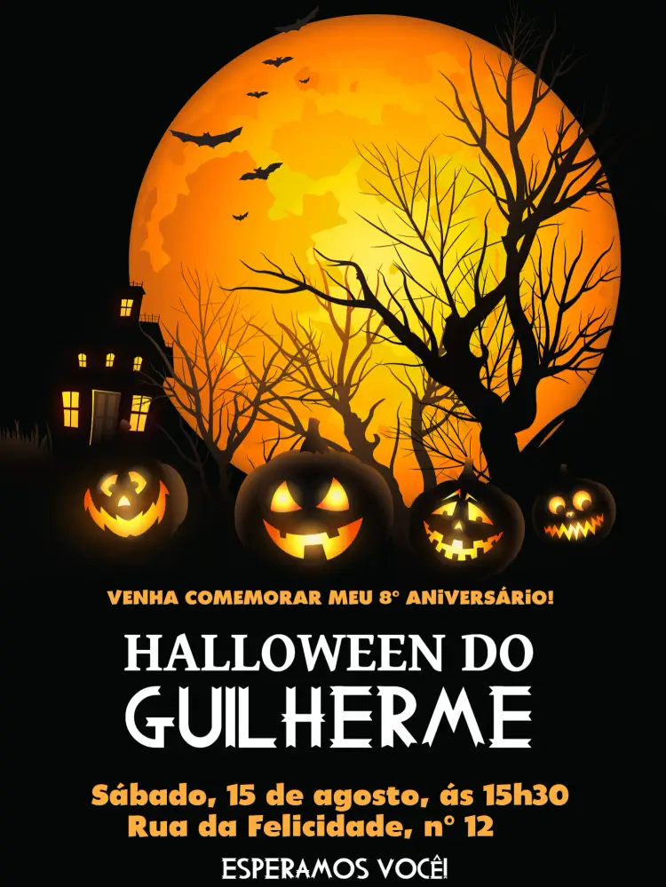Convite Halloween Preto