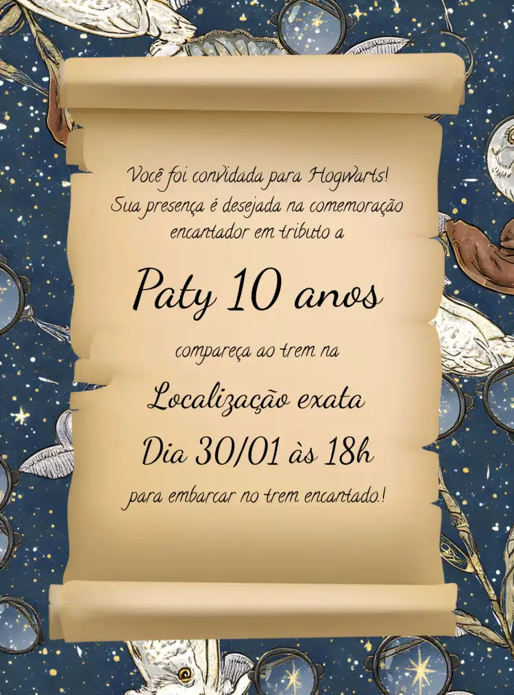 Harry Potter Carta De Hogwarts Expresso