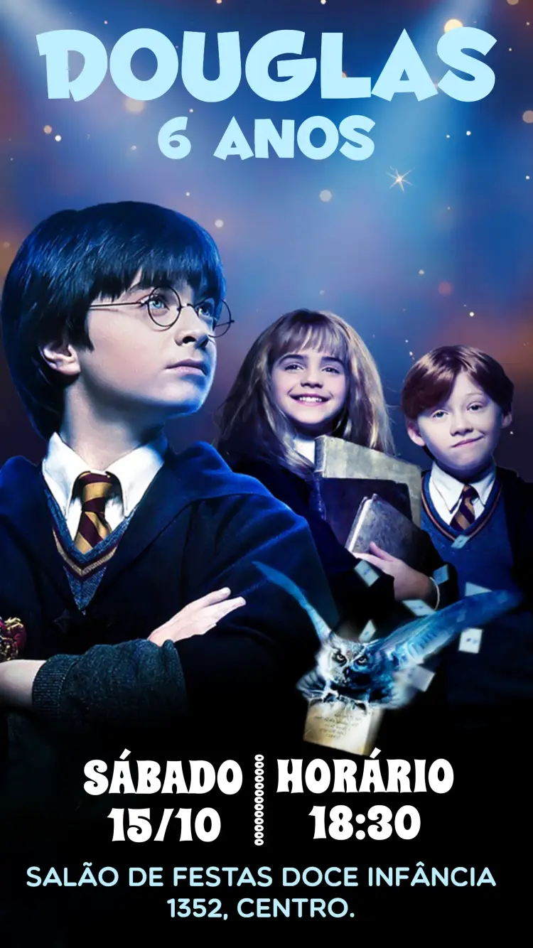 Convite Harry Potter Festa