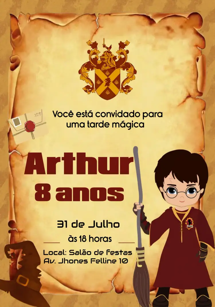 Convite Harry Potter Festa