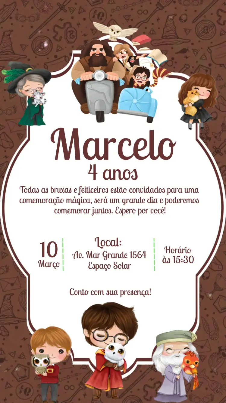 Convite Harry Potter Filme