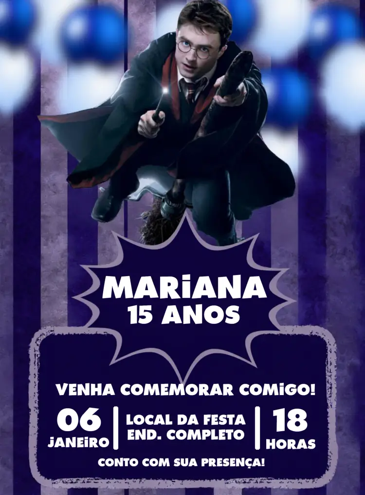 Convite Harry Potter Griffindor