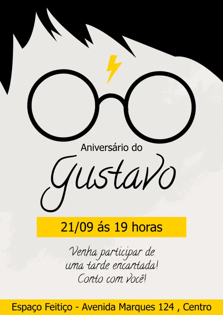 Convite Harry Potter Hogwarts