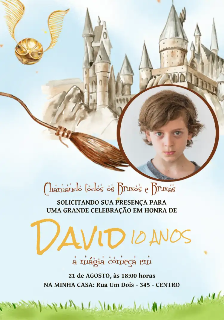 Harry Potter - Hogwarts Com Foto Menino