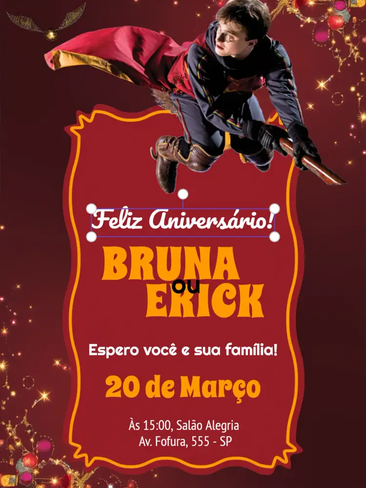 Convite Harry Potter Hp