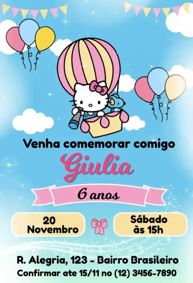 Convite Hello Kitty