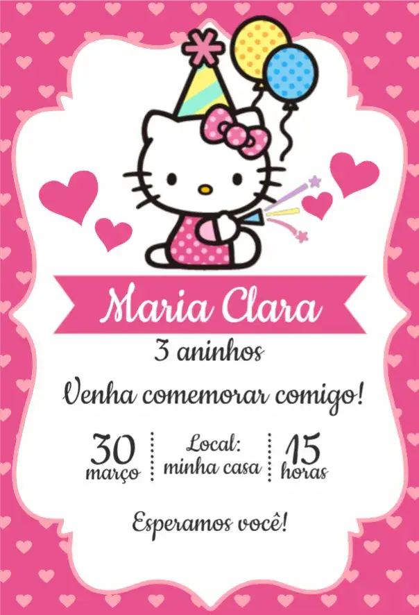 Convite Hello Kitty 1