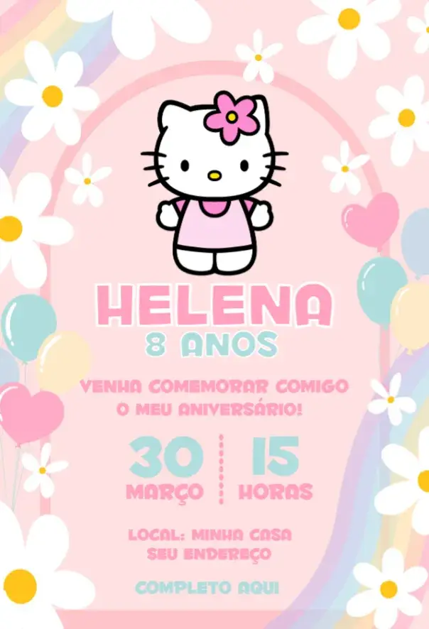 Convite Hello Kitty 1
