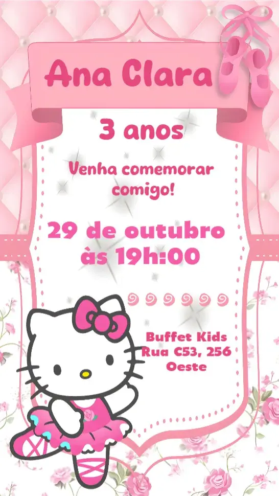 Convite Hello Kitty