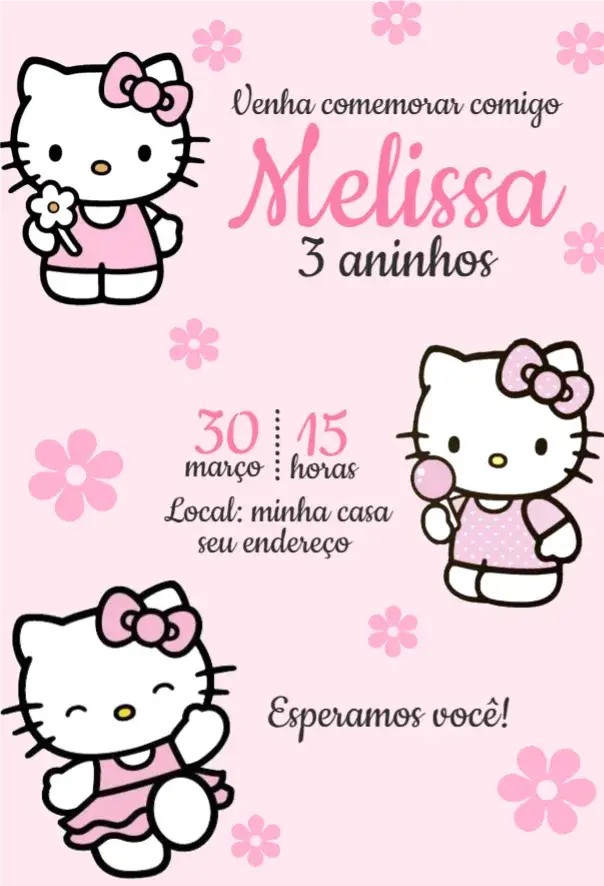 Convite Hello Kitty 10