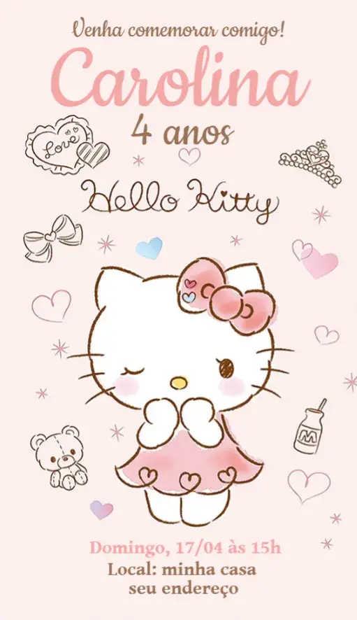 Convite Hello Kitty 11