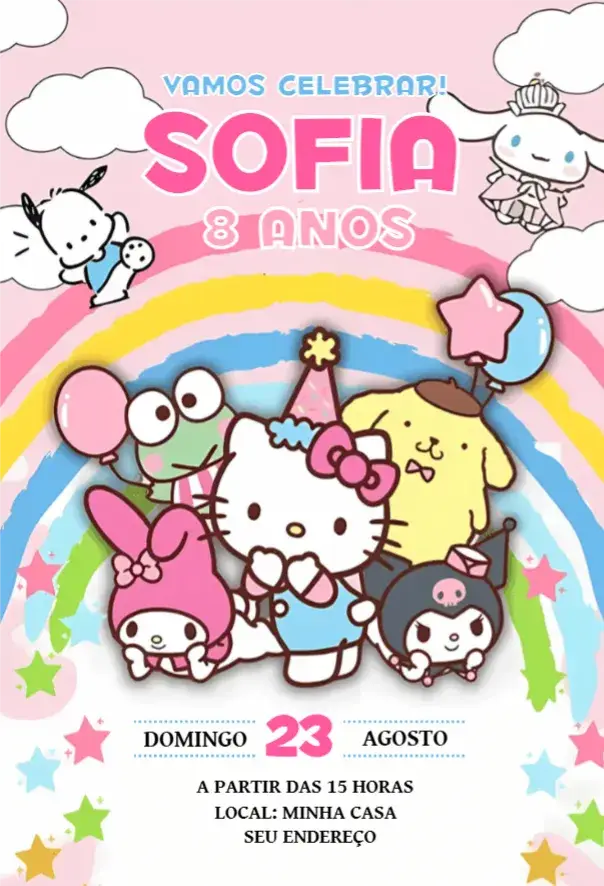Convite Hello Kitty 3