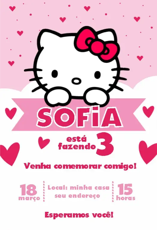 Convite Hello Kitty 3