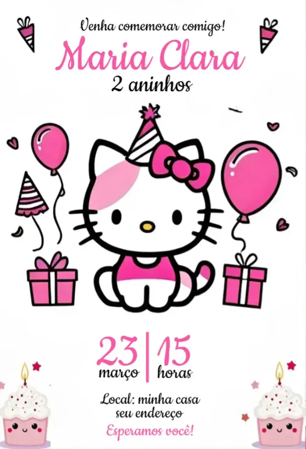 Convite Hello Kitty 4