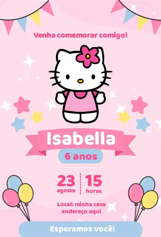 Convite Hello Kitty 4