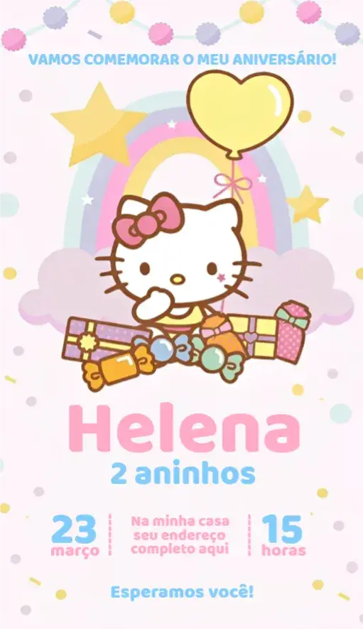 Convite Hello Kitty 6