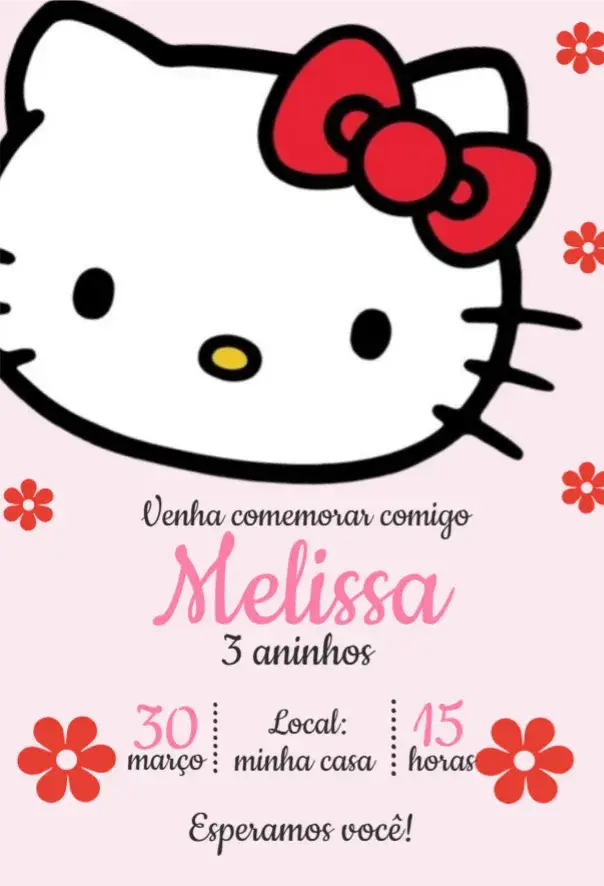 Convite Hello Kitty 7