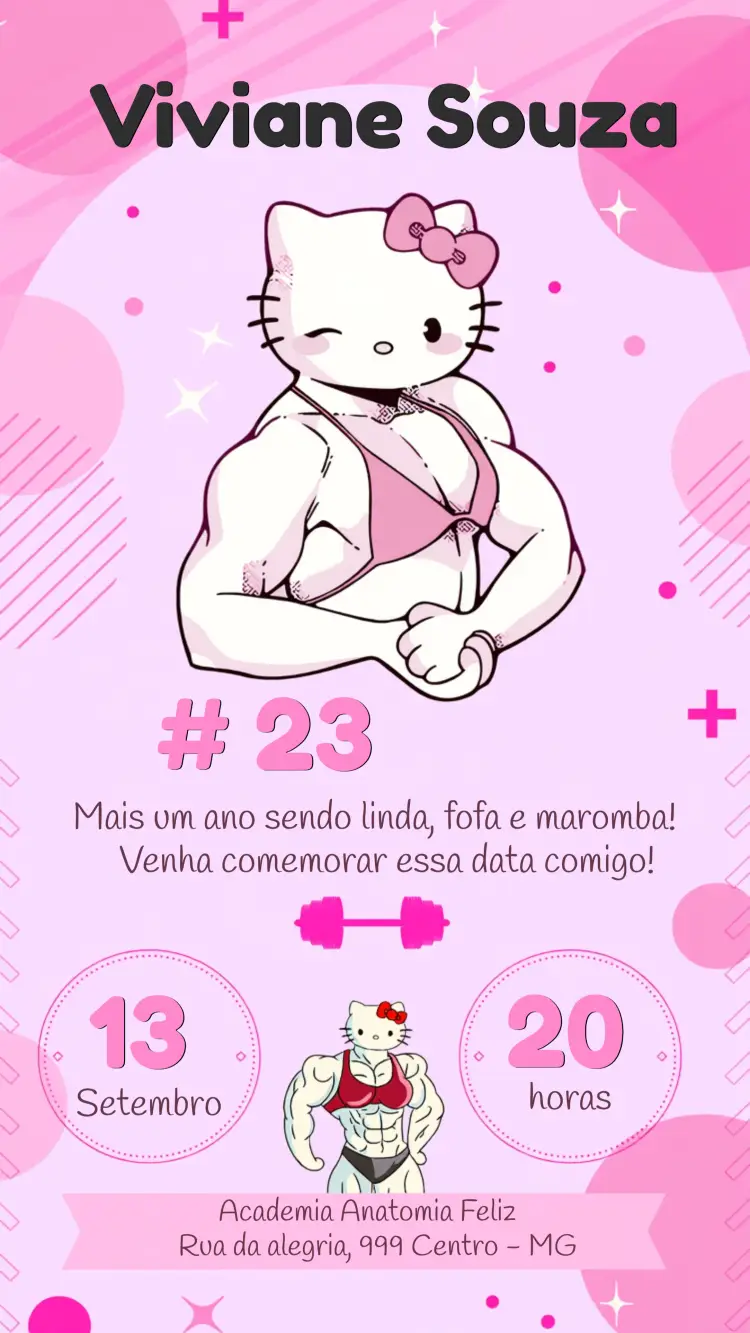 Convite Hello Kitty Adulto