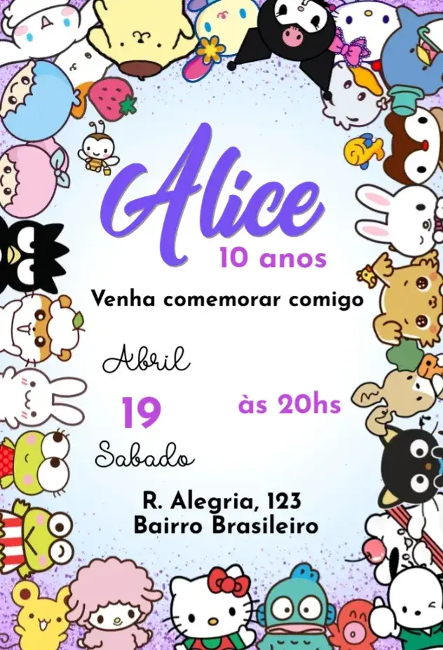Hello Kitty and All Friends invitation