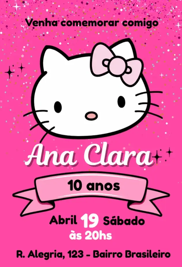 Hello Kitty Face Pink invitation
