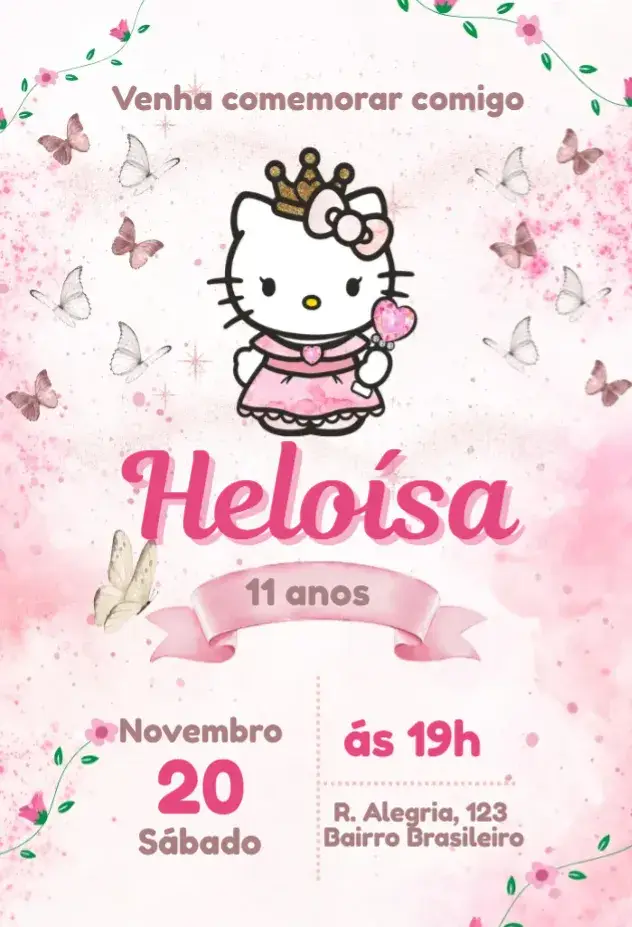 Convite Hello Kitty King