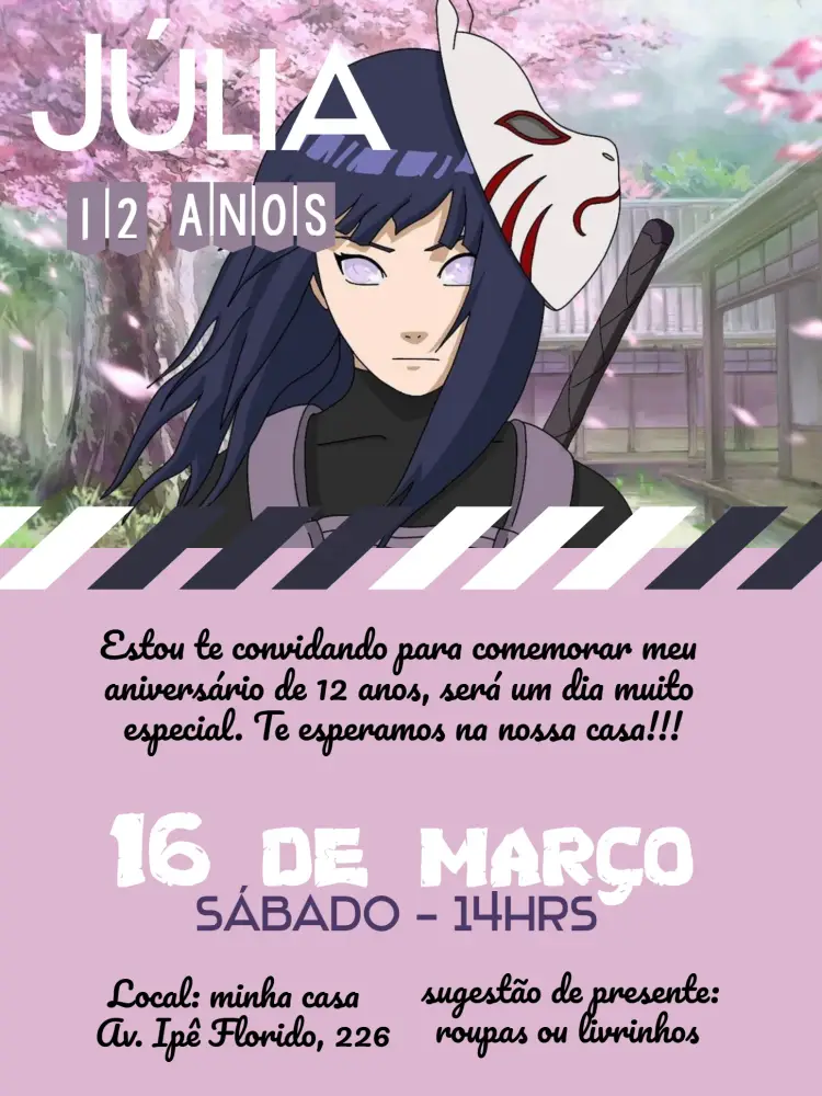 Convite Hinata Preto