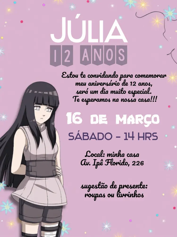 Convite Hinata Preto