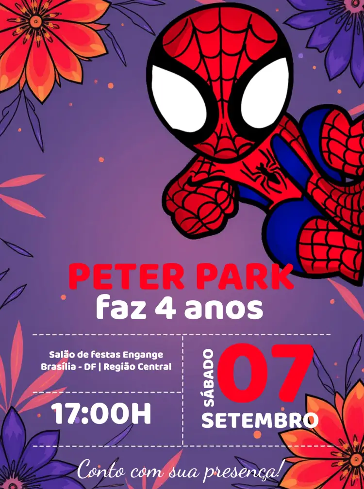 Convite Homem Aranha Azul