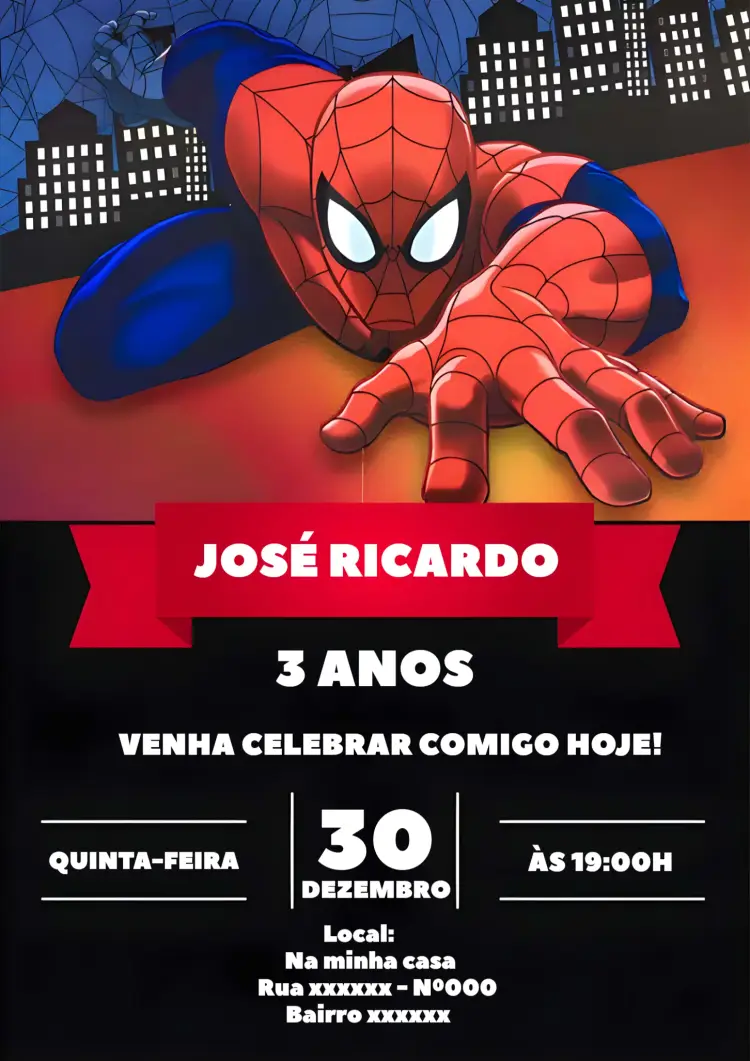 Convite Homem Aranha Man