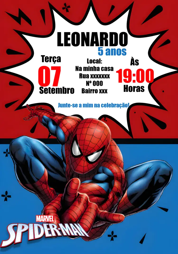 Convite Homem Aranha Spider