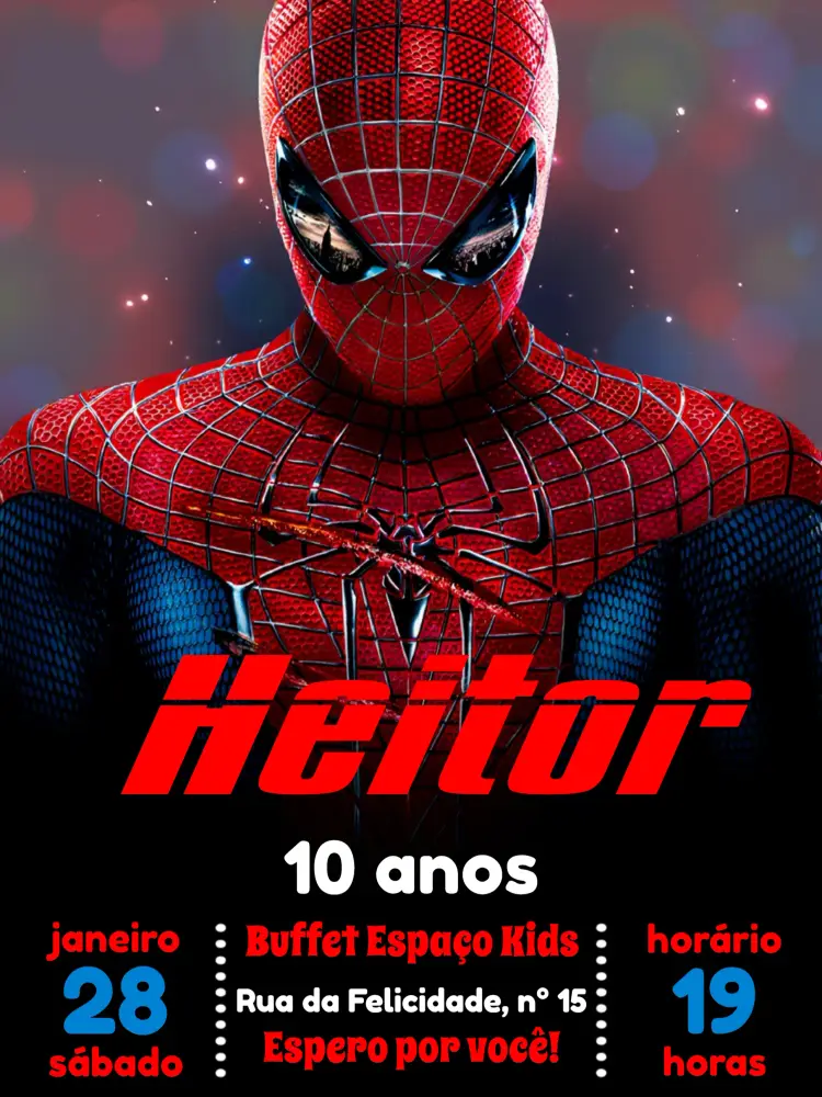 Convite Homem Aranha Vermelho