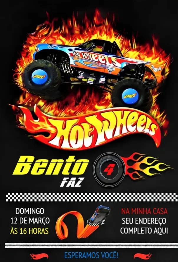Hot Wheelas invitation
