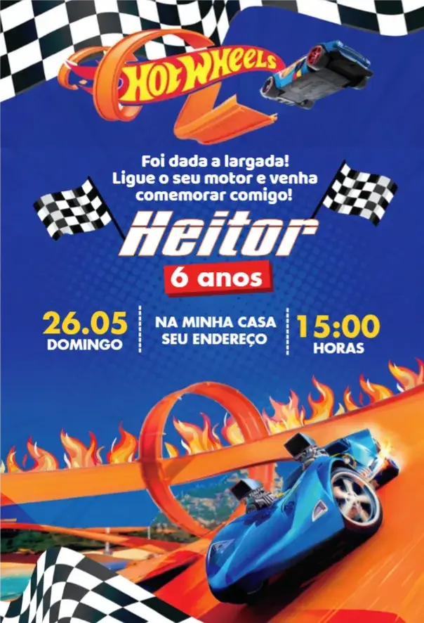 Invite Hot Wheels 9 editable and customizable