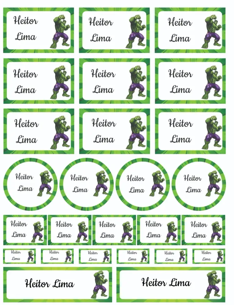 Convite Hulk – tema Cartão super-herói, escolar