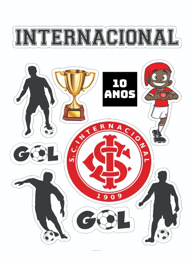 Convite Internacional – tema Topo de bolo futebol, colorido, moderno, esportivo, vibrante