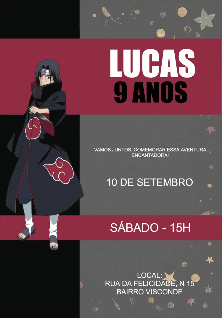 Convite Itachi Uchiha Uzumaki