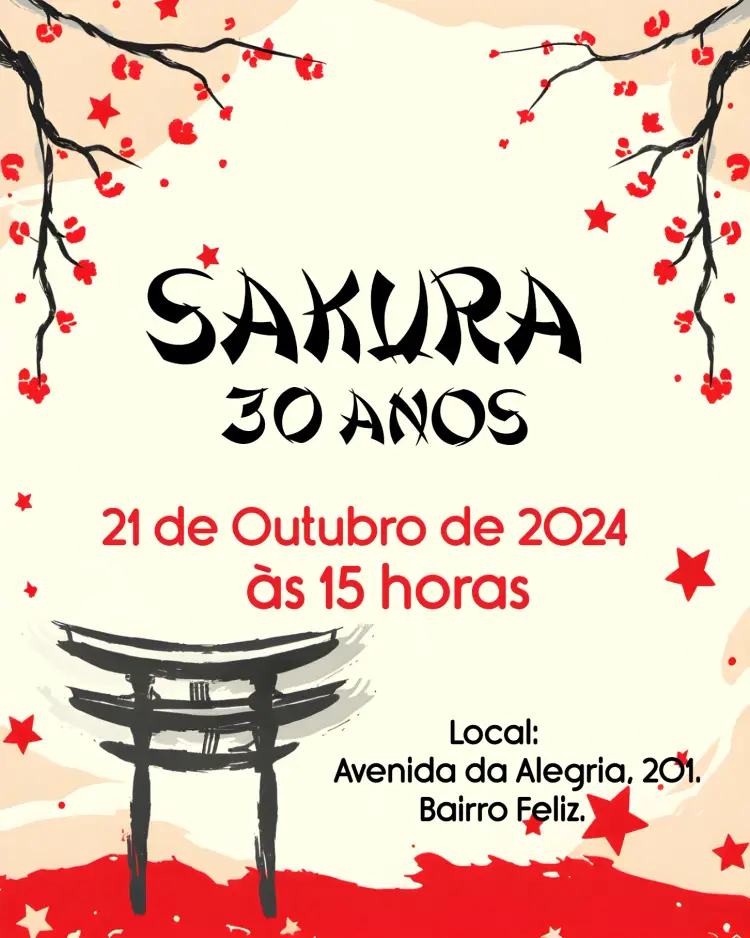 Convite Japão Cerejeira Japones