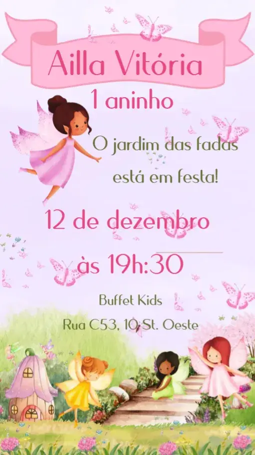 Convite Jardim das Fadas