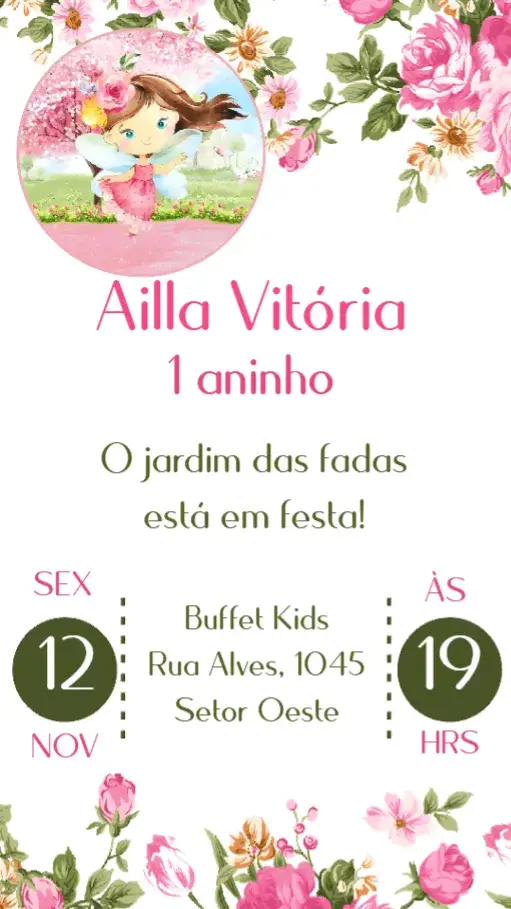 Convite Jardim das Fadas
