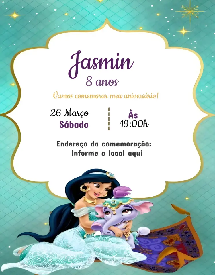Convite Jasmine Roxo