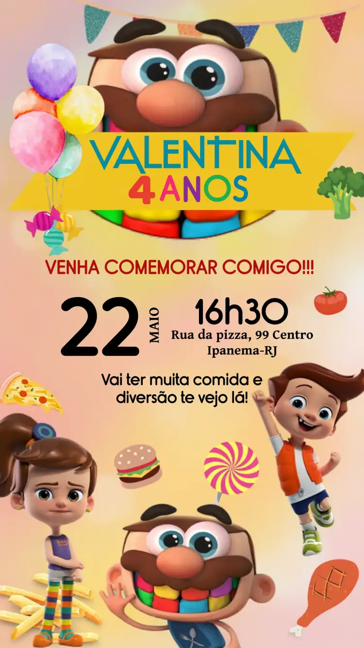 Convite José Comilão Infantil