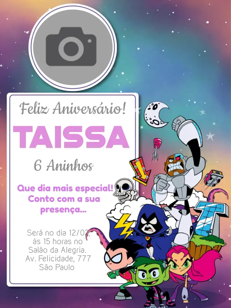 Convite Jovens Titãs 6 Especial