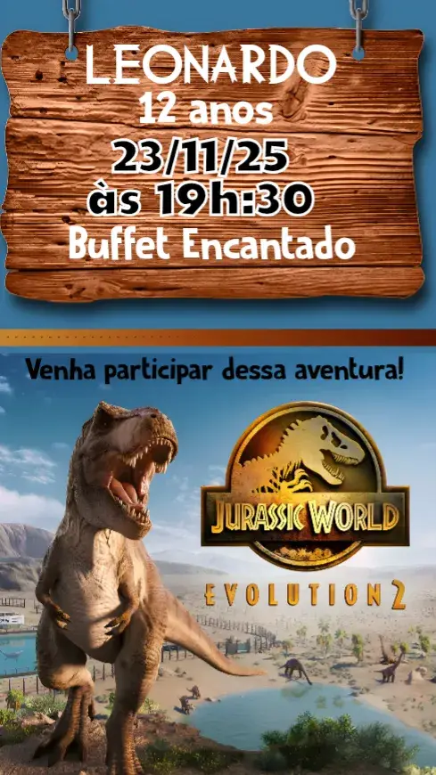 Convite Jurassic World